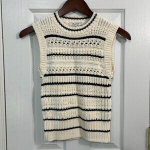 Madewell Striped Sweater Vest in 100% Cotton